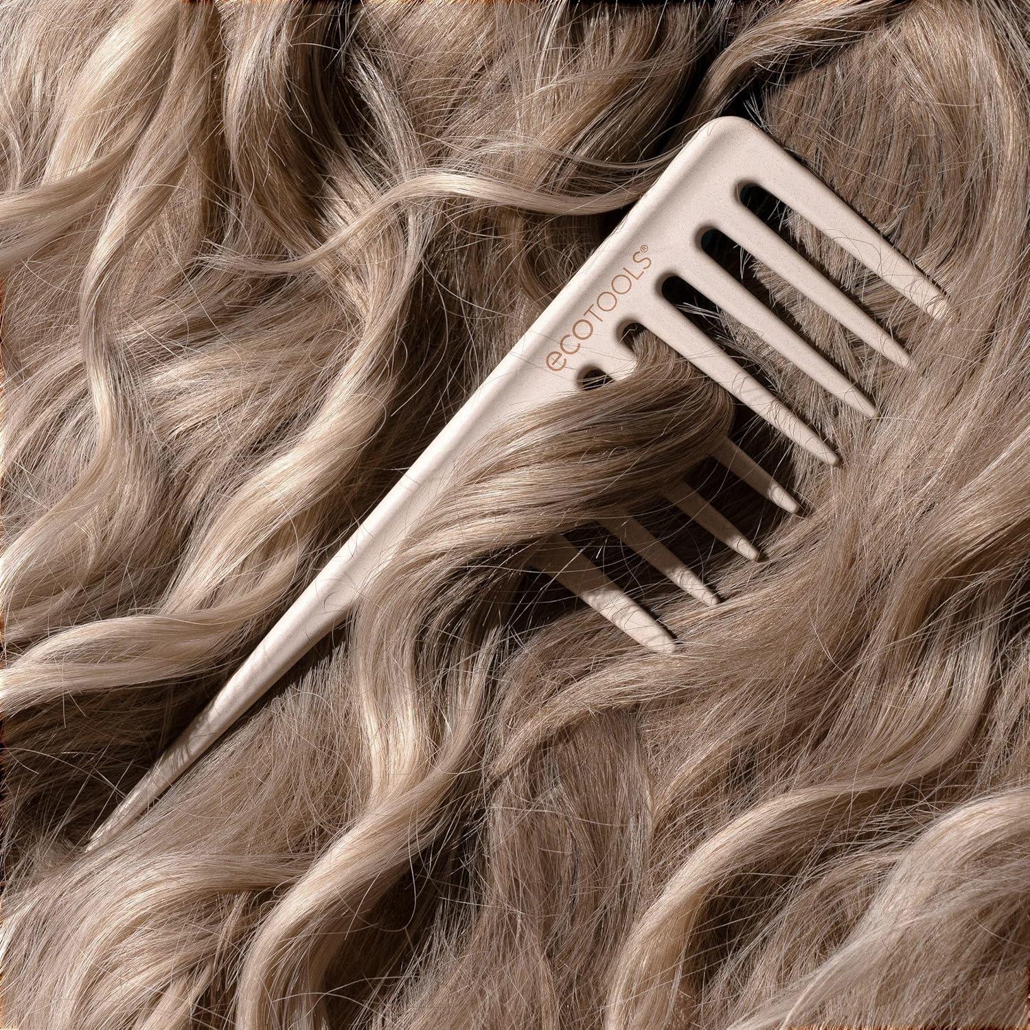 image:imageEcoTools DoubleSided Hair Comb WideTooth amp NarrowTooth Sides For Detangling amp Styling Sectioning Tip Bamboo Hair Comb for All Hair Types AntiBreakage Vegan amp CrueltyFree 1 CountDetangling Brush