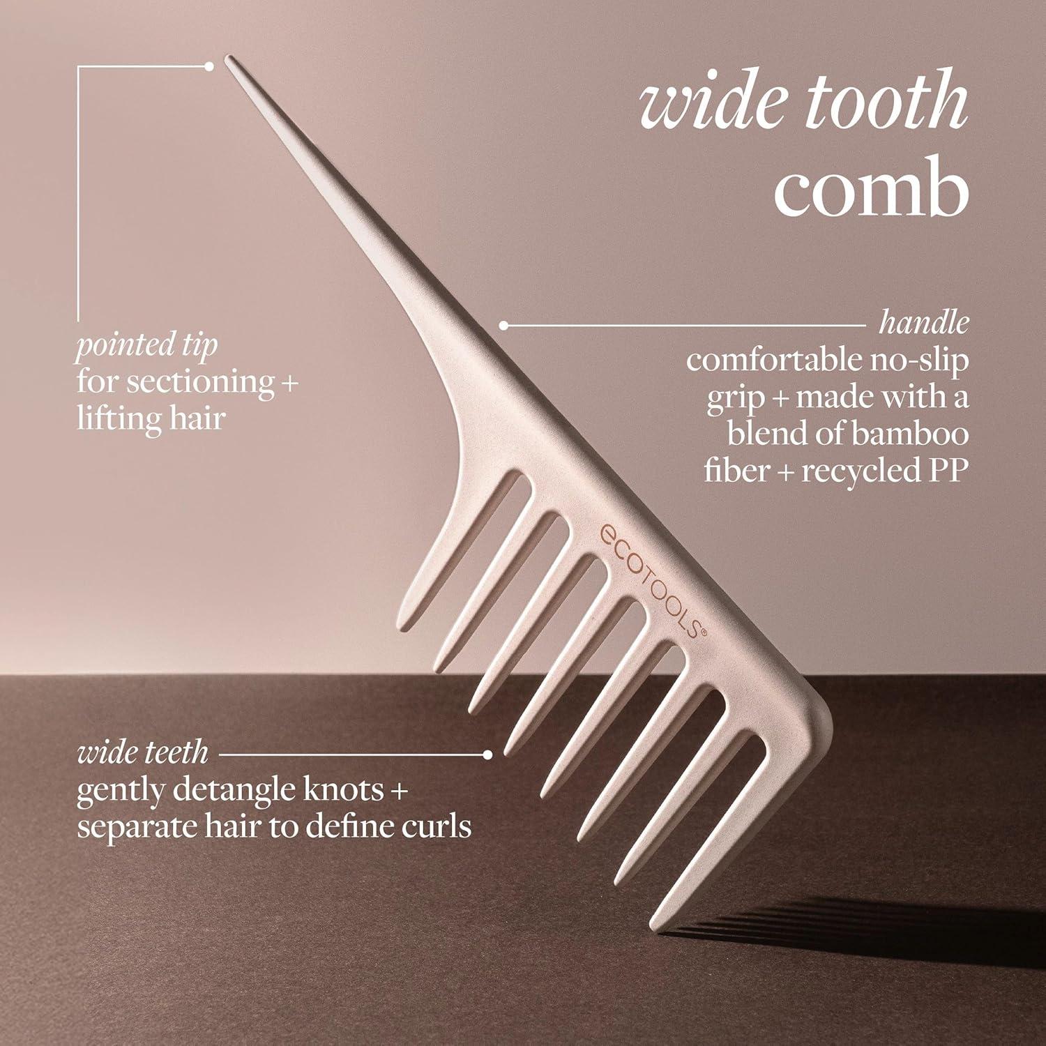 image:imageEcoTools DoubleSided Hair Comb WideTooth amp NarrowTooth Sides For Detangling amp Styling Sectioning Tip Bamboo Hair Comb for All Hair Types AntiBreakage Vegan amp CrueltyFree 1 CountDetangling Brush