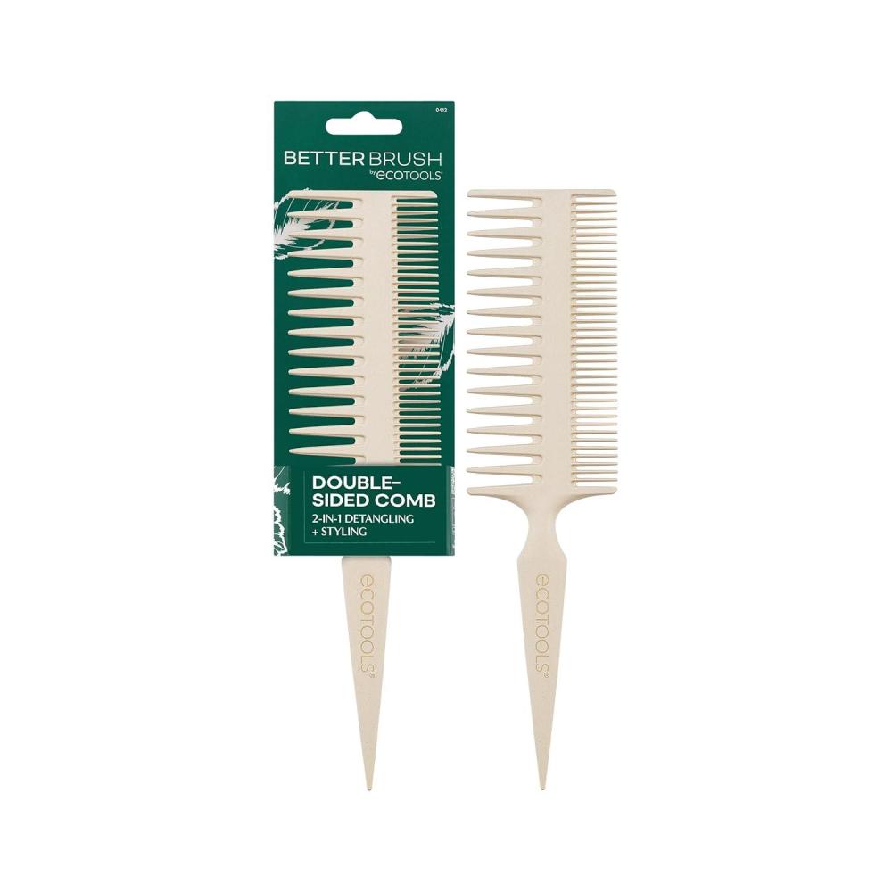 image:imageEcoTools DoubleSided Hair Comb WideTooth amp NarrowTooth Sides For Detangling amp Styling Sectioning Tip Bamboo Hair Comb for All Hair Types AntiBreakage Vegan amp CrueltyFree 1 CountDouble Sided Detangling Brush