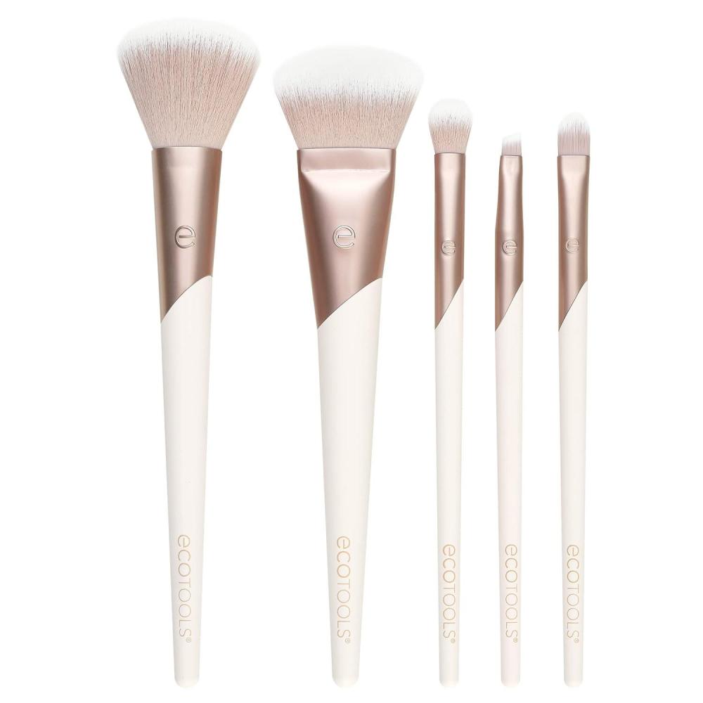 image:imageEcoTools Ecofriendly Luxe Flawless Foundation Makeup Brush for Liquid amp Cream Foundation Dense Synthetic Bristles EcoFriendly Premium Quality Makeup Brush Vegan amp CrueltyFree 1 CountLuxe Natural Elegance  5PC