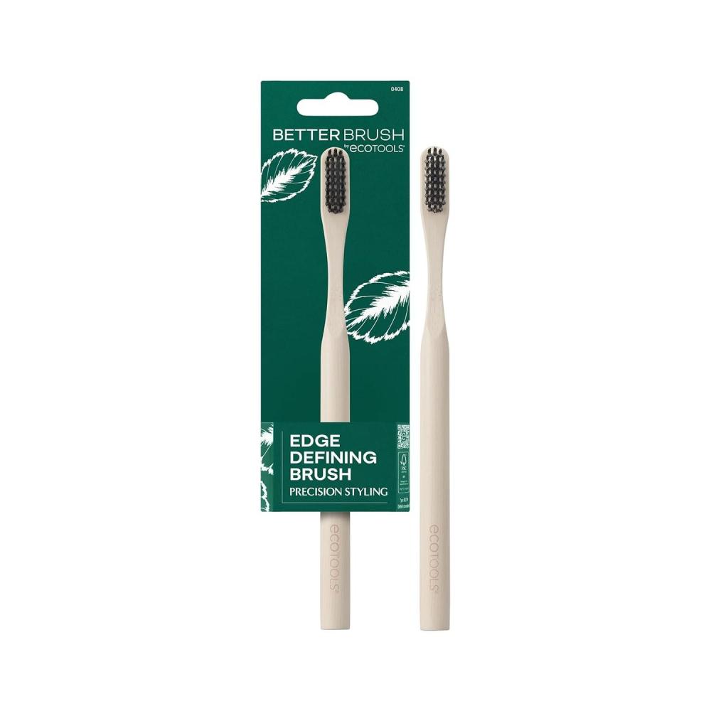image:imageEcoTools Edge Defining Hairbrush For Precision Styling Tame Edges Baby Hair amp Frizz Dense Synthetic Bristles Small Brush Head To Style Hairline Renewable Bamboo CrueltyFree 1 Count