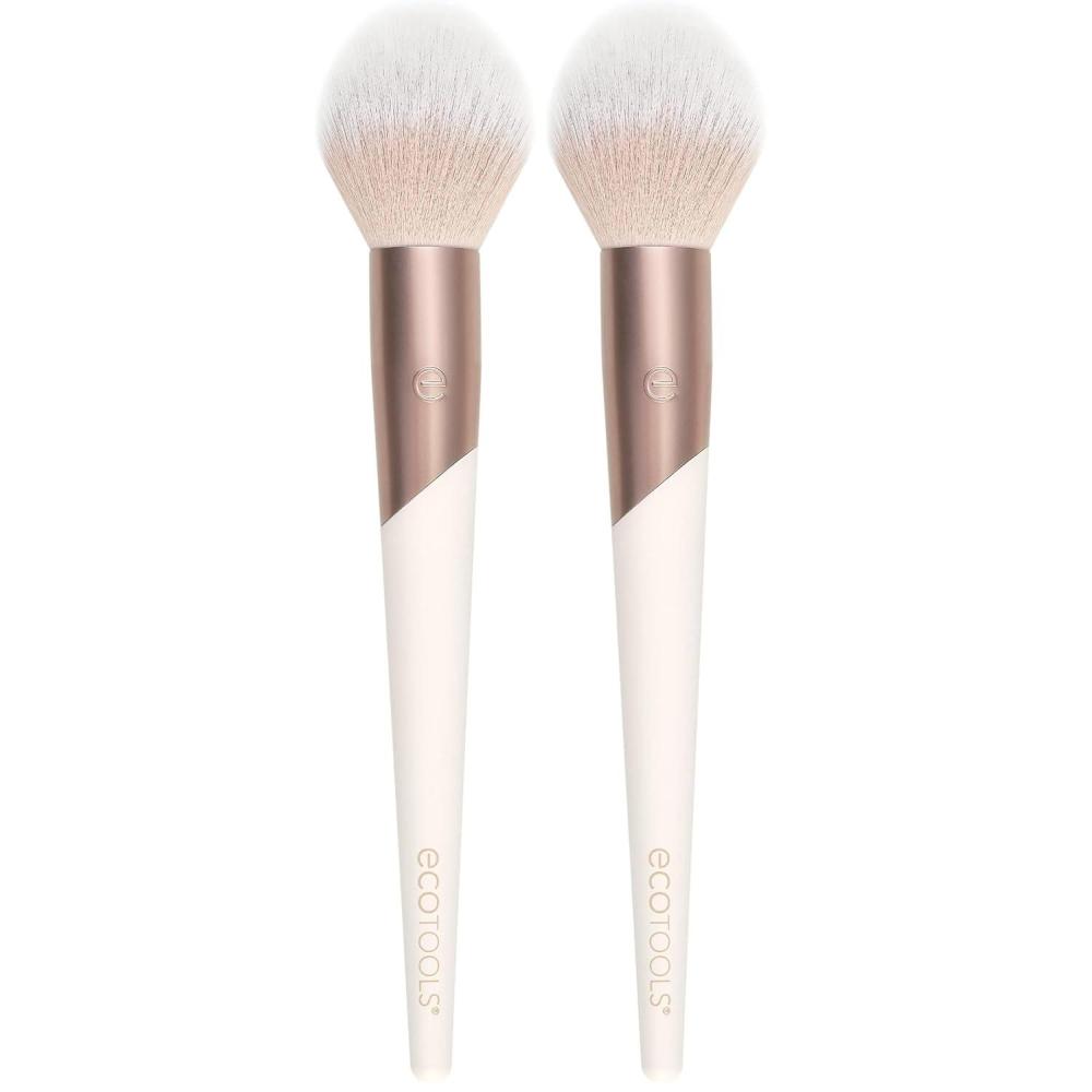 image:imageEcoTools Luxe Plush Powder Makeup Brush for Blush amp Bronzer Works Best With Powder Makeup Luxurious and Glamorous EcoFriendly Premium Makeup Brush Synthetic Bristles Pink 1 CountPack of 2