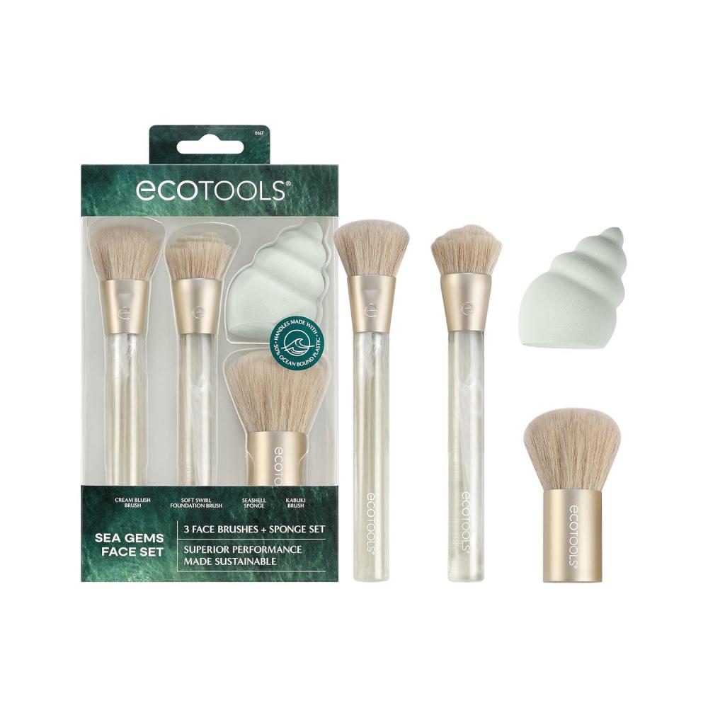 image:imageEcoTools Makeup Brush Cleansing Pad Brush Cleaner Mat For Deep Cleaning Tools Use With Makeup Brush Shampoo 100 Silicone Easy To Clean Features Suction Cup For Easy Usage CrueltyFree 1 CountSeagems  4 Piece Set