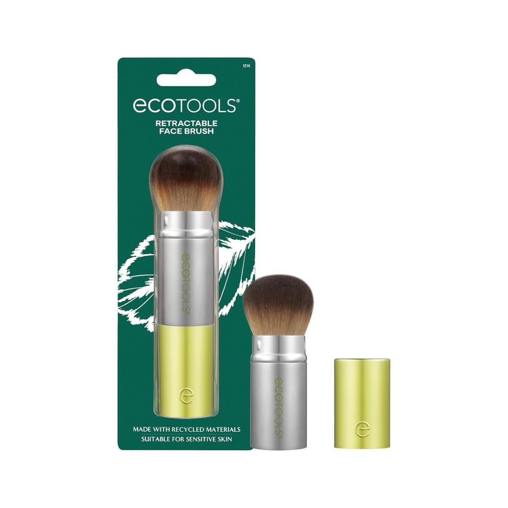 image:imageEcoTools Retractable Face Makeup Brush Kabuki Brush for Foundation Blush Bronzer amp Powder Travel Friendly amp Perfect for On The Go Eco Friendly Synthetic amp Cruelty Free Bristles 1 Count