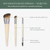 EcoTools New Natural Conceal, Enhance, & Sculpt Trio, Makeup Brushes For Foundation, Concealer, & Brows, Dense, Synthetic Bristles For Sculpting Face, Vegan & Cruelty-Free, 3 Piece Set