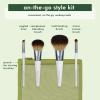 EcoTools On-The-Go Makeup Brush Kit, Travel-Friendly Brush Set, Mini-Size Makeup Tools for Powders, Blush, Bronzer, & Eyeshadows, Eco-Friendly, Synthetic Bristles, Cruelty-Free & Vegan, 5 Piece Set(On The Go Brushes)