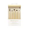 EcoTools Precious Metals Brightening Eye Kit, Precision Makeup Brushes For Eyeshadow, Brows, & Liner, Eco-friendly Makeup Brush Set, Sustainable Recycled Aluminum, Cruelty-Free, Chrome, 5 Piece Set