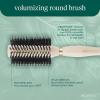 EcoTools Volumizing Round Hairbrush, Achieve Full Blow Out, Heat Resistant For Easy Blow Drying, Vegan Bristles Tame Frizz & Smooth Hair, Made With Renewable Bamboo, Cruelty-Free, 1 Count