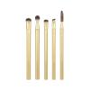 EcoTools Precious Metals Brightening Eye Kit, Precision Makeup Brushes For Eyeshadow, Brows, & Liner, Eco-friendly Makeup Brush Set, Sustainable Recycled Aluminum, Cruelty-Free, Chrome, 5 Piece Set