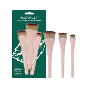 EcoTools 360 Ultimate Blend Makeup Brush Kit, For Cream, Liquid, & Powder Foundation, Blush, & Bronzer, Buff & Blend Makeup, Full Coverage, Dense Bristles, Vegan & Cruelty-Free, 3 Piece Set(360 Ultimate Blend Makeup Brushes)