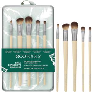 EcoTools Daily Defined Eye Brush Kit, Makeup Brushes For Liquid, Powder, & Cream Eyeshadow & Eyeliner Application, Eco-Friendly Eye Brushes, Synthetic Hair, Cruelty Free, 5 Piece Set(5 Piece Set)