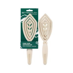 EcoTools Fine Hair Detangler, For Wet Or Dry Hair, Gentle Smoothing Hairbrush For Thin, Delicate Or Color-Treated Types, Flexible Bristles, Bamboo Handle, Vegan & Cruelty-Free, 1 Count