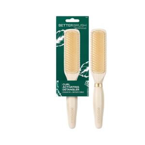 EcoTools Mini Detangler Hairbrush, Brush For Wet Or Dry Hair, Heat Resistant, Mini Hairbrush Gently Detangles & Styles, Travel-Size Paddle Brush, Renewable Bamboo, Vegan & Cruelty-Free, 1 Count(Curl Activating Brush)