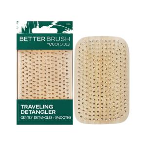 EcoTools Mini Detangler Hairbrush, Brush For Wet Or Dry Hair, Heat Resistant, Mini Hairbrush Gently Detangles & Styles, Travel-Size Paddle Brush, Renewable Bamboo, Vegan & Cruelty-Free, 1 Count(Travel Brush)