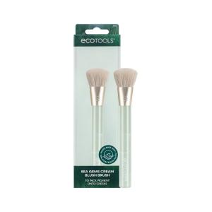 EcoTools Sea Gems Cream Blush Brush, Liquid & Cream Blush Makeup Brush for Smooth Buildable Cheek Color, Dense Rounded Bristles, Sustainable Design, Vegan & Cruelty-Free, 1 Count