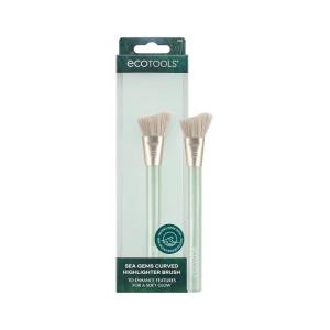 EcoTools Sea Gems Curved Highlighter Brush, Precision Makeup Brush for Liquid Cream or Powder Highlight, Soft Blending Brush, Sustainable, Vegan & Cruelty-Free, 1 Count