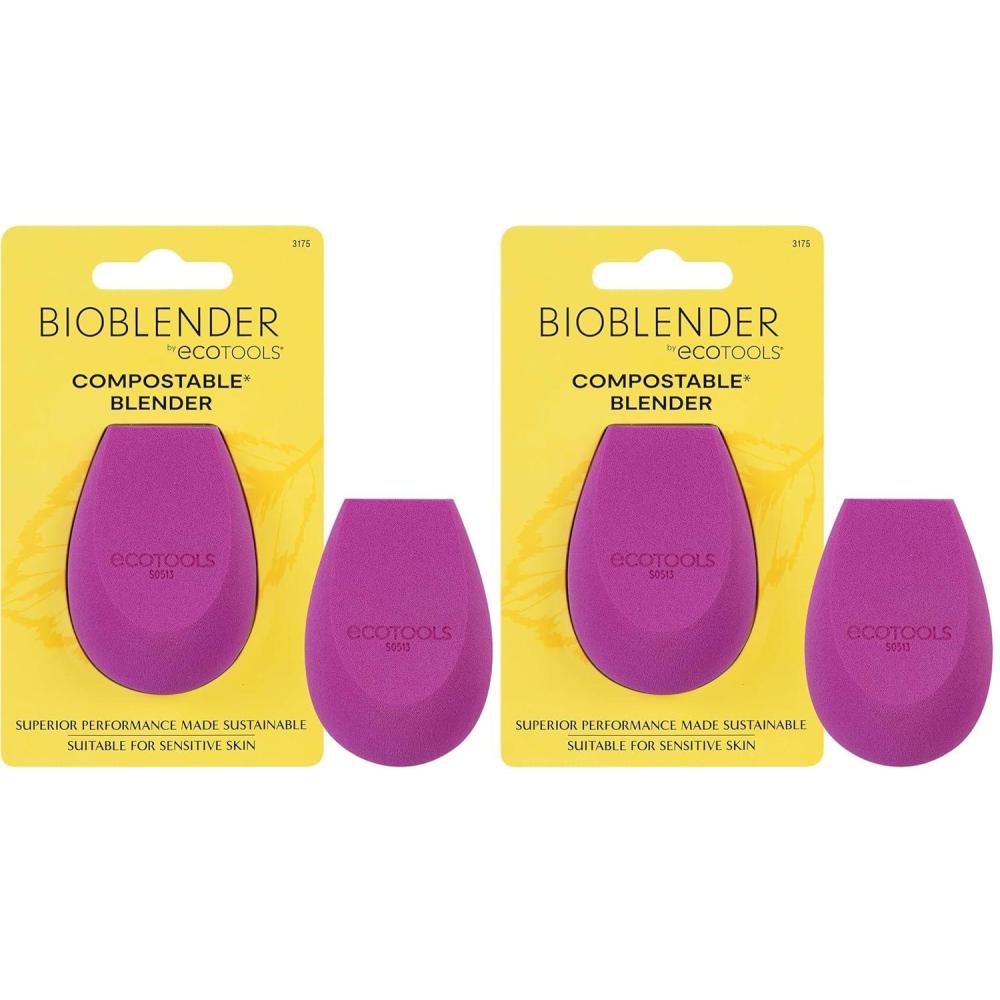 image:imageEcoTools Bioblender Makeup Sponge Compostable Makeup Blender For Liquid amp Cream Foundation Sustainable Seamless Application EcoFriendly Beauty Sponge CrueltyFree amp Latex Free 1 Count1 Count Pack of 2