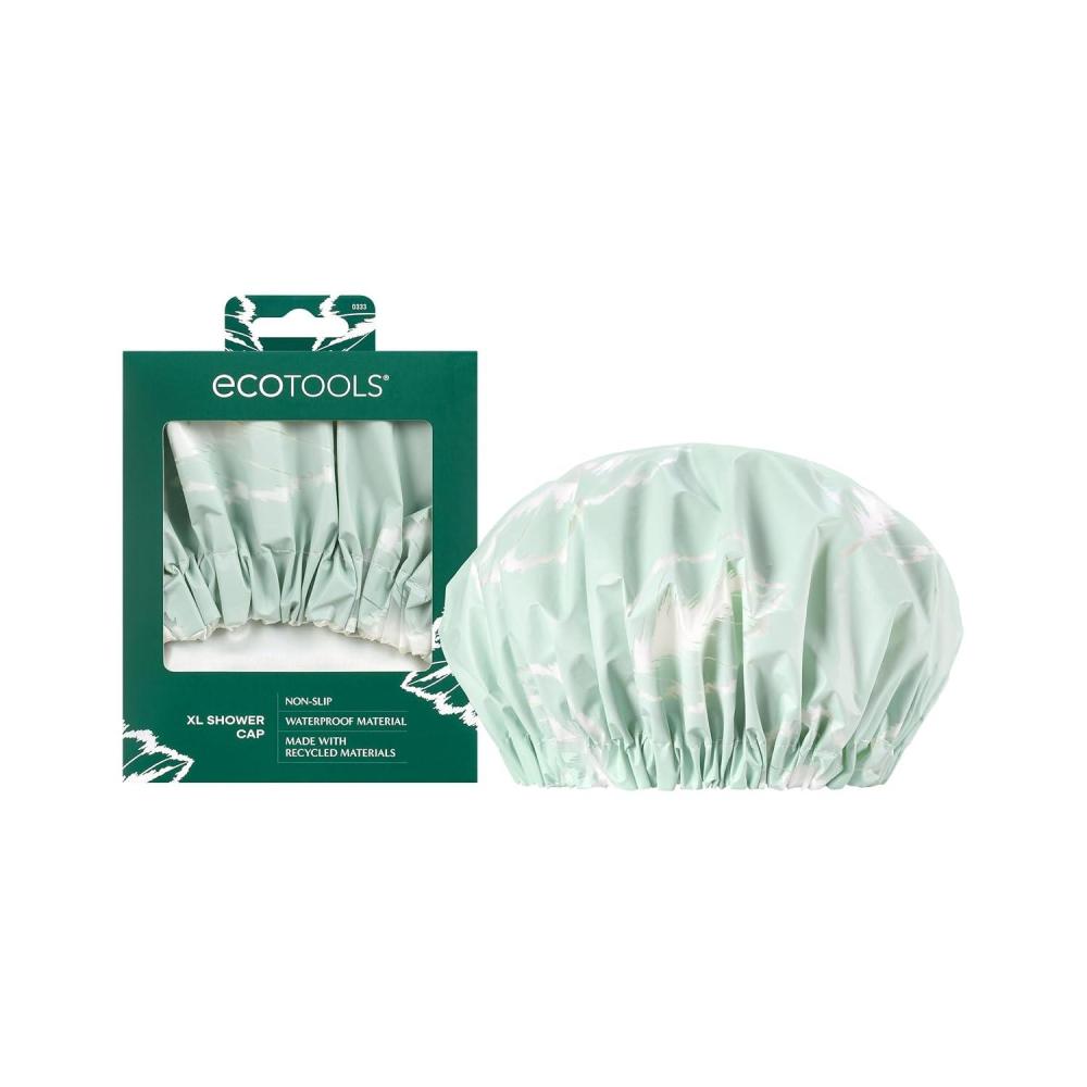 image:imageEcoTools XL Shower Cap Large Hair Cap For Shower Or Bath Protect Hair amp Keep Dry Reusable amp Waterproof Material Comfortable Fit For All Hair Types amp Head Sizes CrueltyFree amp Vegan 1 CountXL Shower Cap  1 Count