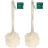 EcoTools EcoPouf Bath Brush, Loofah Brush For Bath & Shower, Made With Long Handle & Recycled, Soft Netting For Gentle Exfoliation, Back Brush For Men & Women, Eco-Friendly & Cruelty-Free, 2 Count(EcoPouf Bath Brush  Pack of 2)