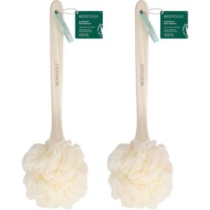 EcoTools EcoPouf Bath Brush, Loofah Brush For Bath & Shower, Made With Long Handle & Recycled, Soft Netting For Gentle Exfoliation, Back Brush For Men & Women, Eco-Friendly & Cruelty-Free, 2 Count(EcoPouf Bath Brush  Pack of 2)