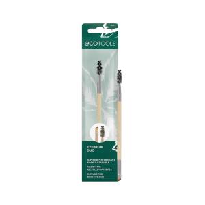 EcoTools Eyebrow Brush Duo, Tame, Sculpt & Fill in Brows, Multipurpose For Eyebrow Gel, Powder, & Cream, Dual-Ended Spoolie & Angled Brow Brush, Eco Friendly, Cruelty-Free, & Vegan, 1 Count(1)