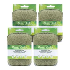 EcoTools XL Body Buffer, Exfoliating Body Scrubber, Large Sponge for Whole Body Cleansing, Quickly Remove Dry Skin, Eco-Friendly Bath Accessory for Men & Women, Cruelty-Free, 1 Count(4 Count (Pack of 1))
