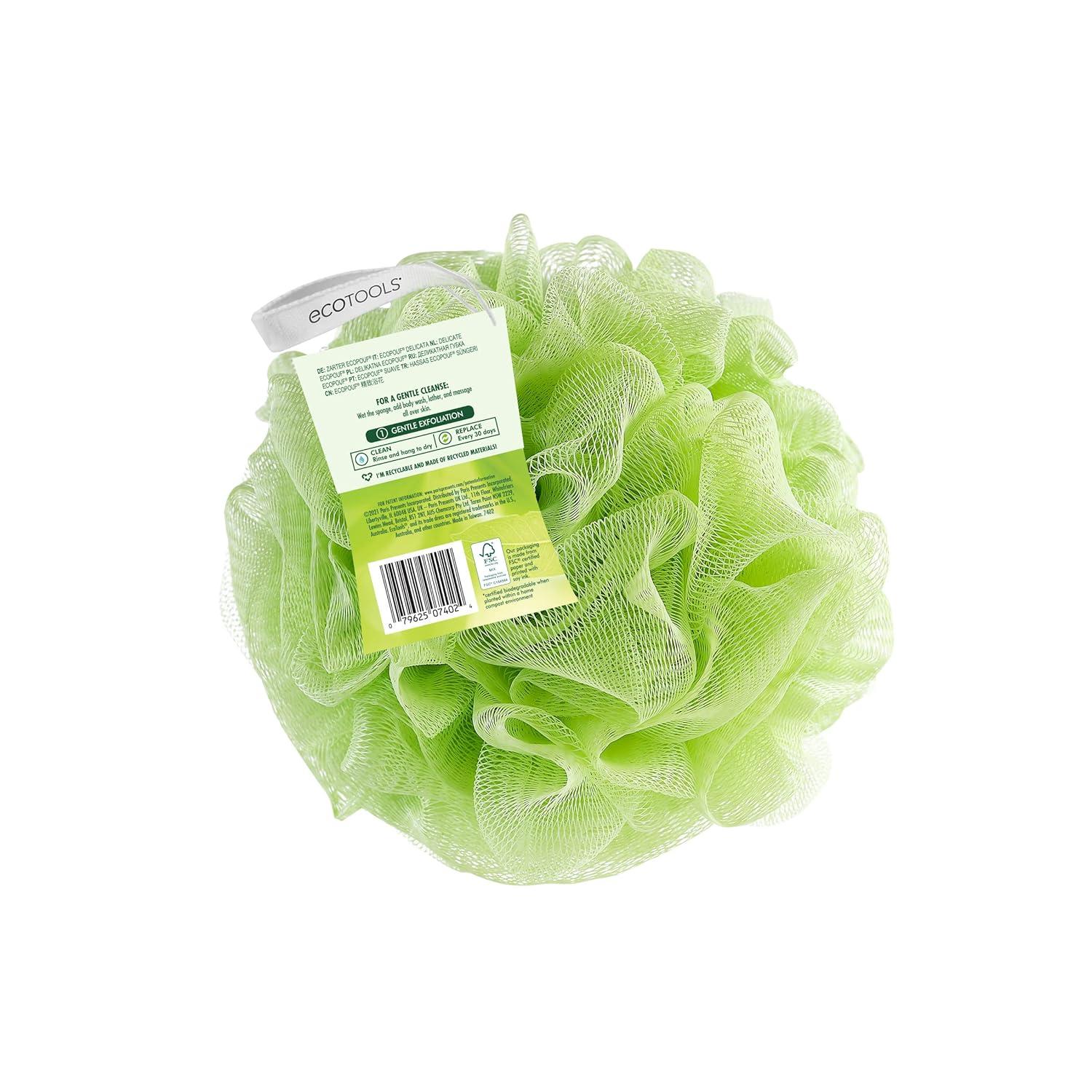 image:imageEcoTools Delicate EcoPouf Bath Sponge Made With Recycled Materials Exfoliating Bath Pouf Loofah for Shower amp Bath In Assorted Colors Green White Pink and Gray Perfect for Men amp Women 6 Count