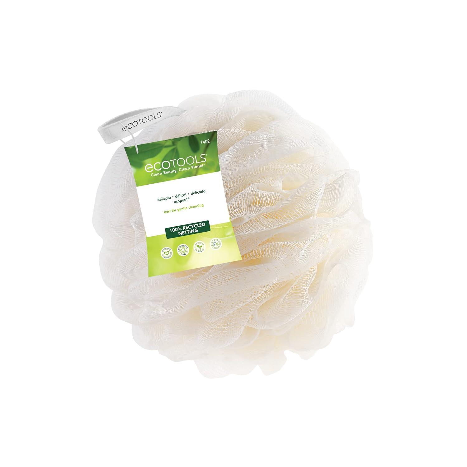 image:imageEcoTools Delicate EcoPouf Bath Sponge Made With Recycled Materials Exfoliating Bath Pouf Loofah for Shower amp Bath In Assorted Colors Green White Pink and Gray Perfect for Men amp Women 6 Count