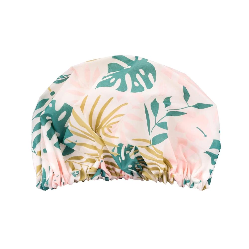 image:imageEcoTools Shower Cap Organic Cotton Lining Perfect For NoWash Days Fits All Head Sizes amp All Hair Textures Reusable amp Waterproof Protects Scalp EcoFriendly CrueltyFree amp Vegan 1 Count