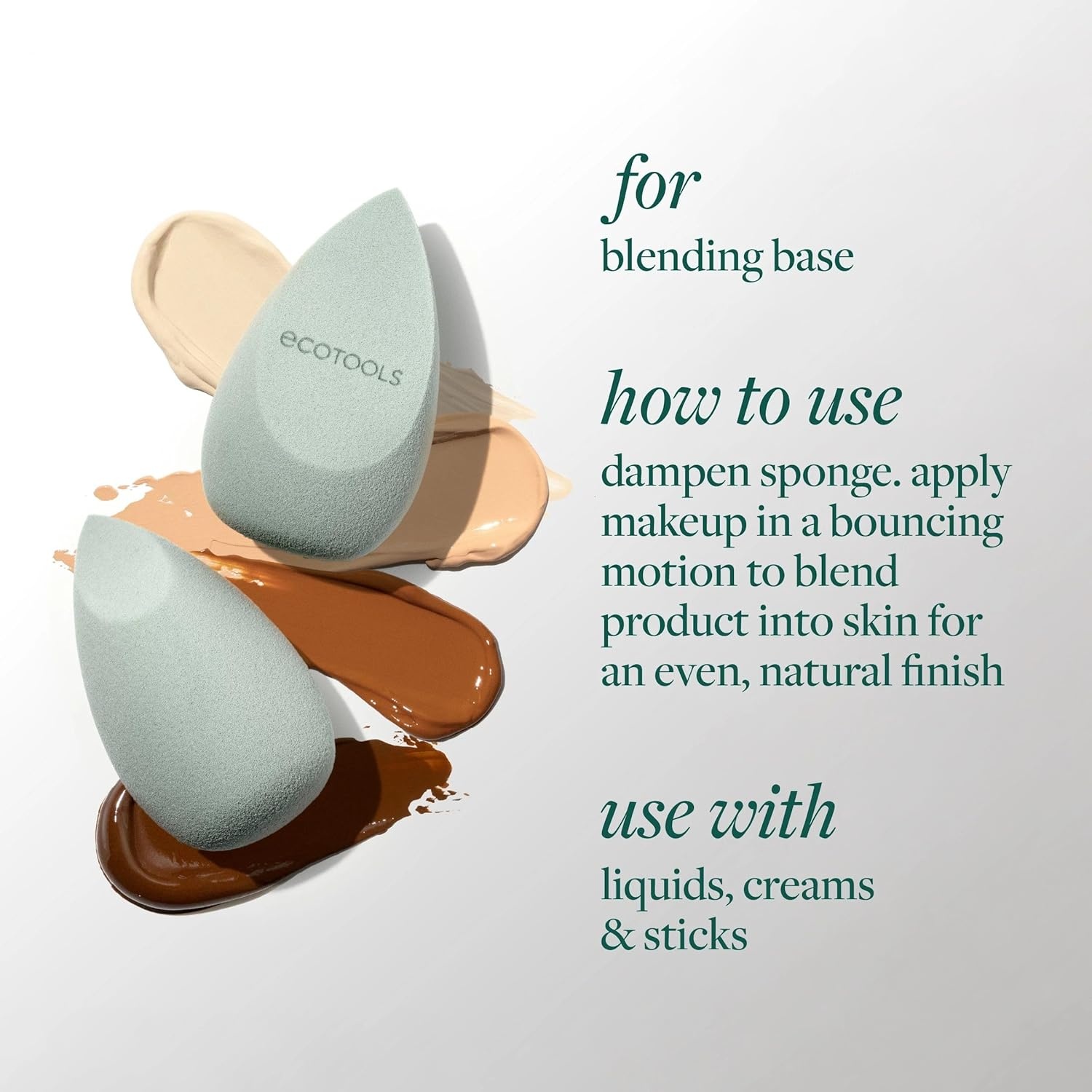 image:imageEcoTools 3 Piece Blend and Set Makeup Sponge and Powder Puff Set Makeup Puff amp Foundation Blender for Base Aplication amp Setting Cruelty Free amp Vegan