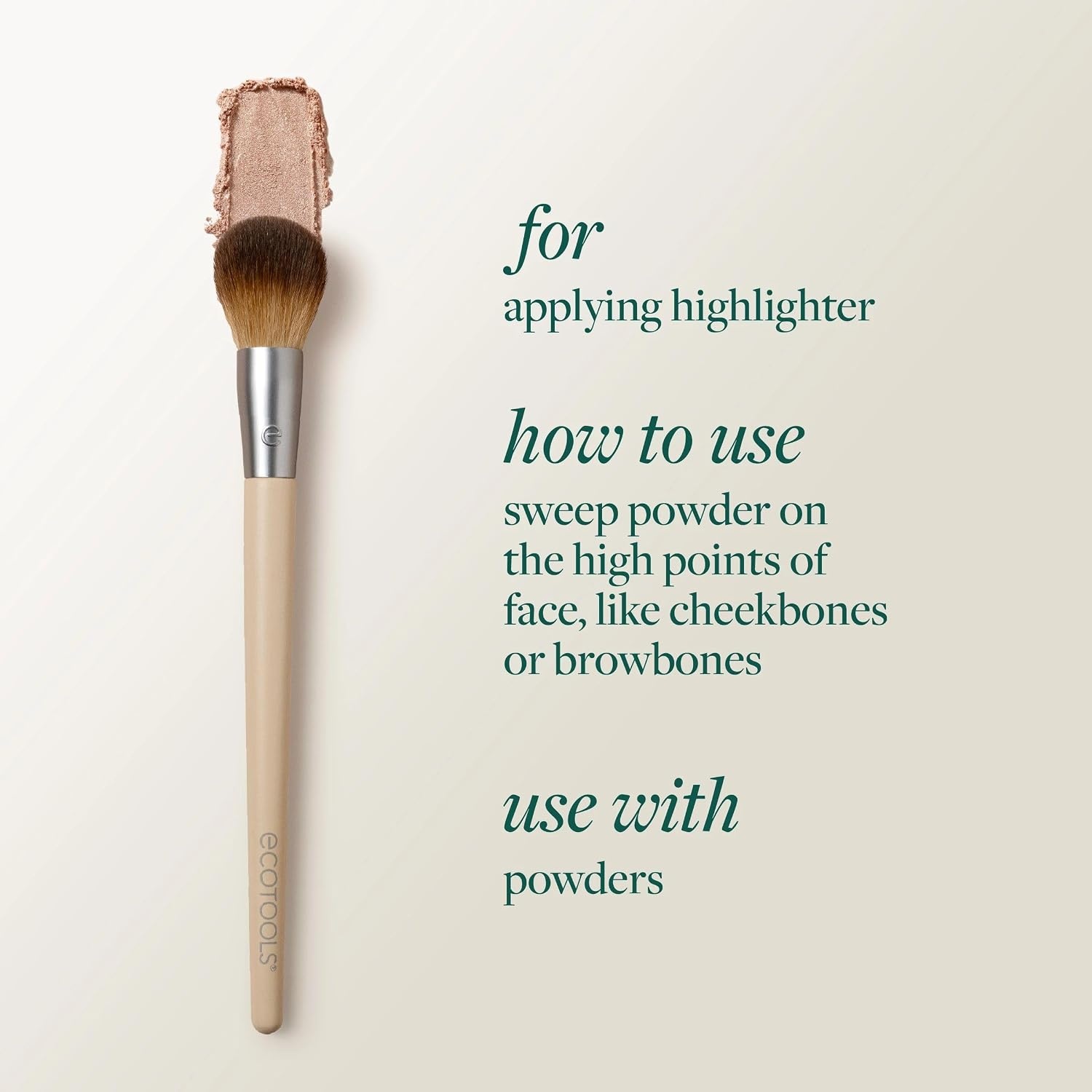 image:imageEcoTools 5 Piece Everyday Edit Makeup Brush Set Eco Friendly Makeup Brushes with Powder Puff TravelFriendly Vegan amp CrueltyFree