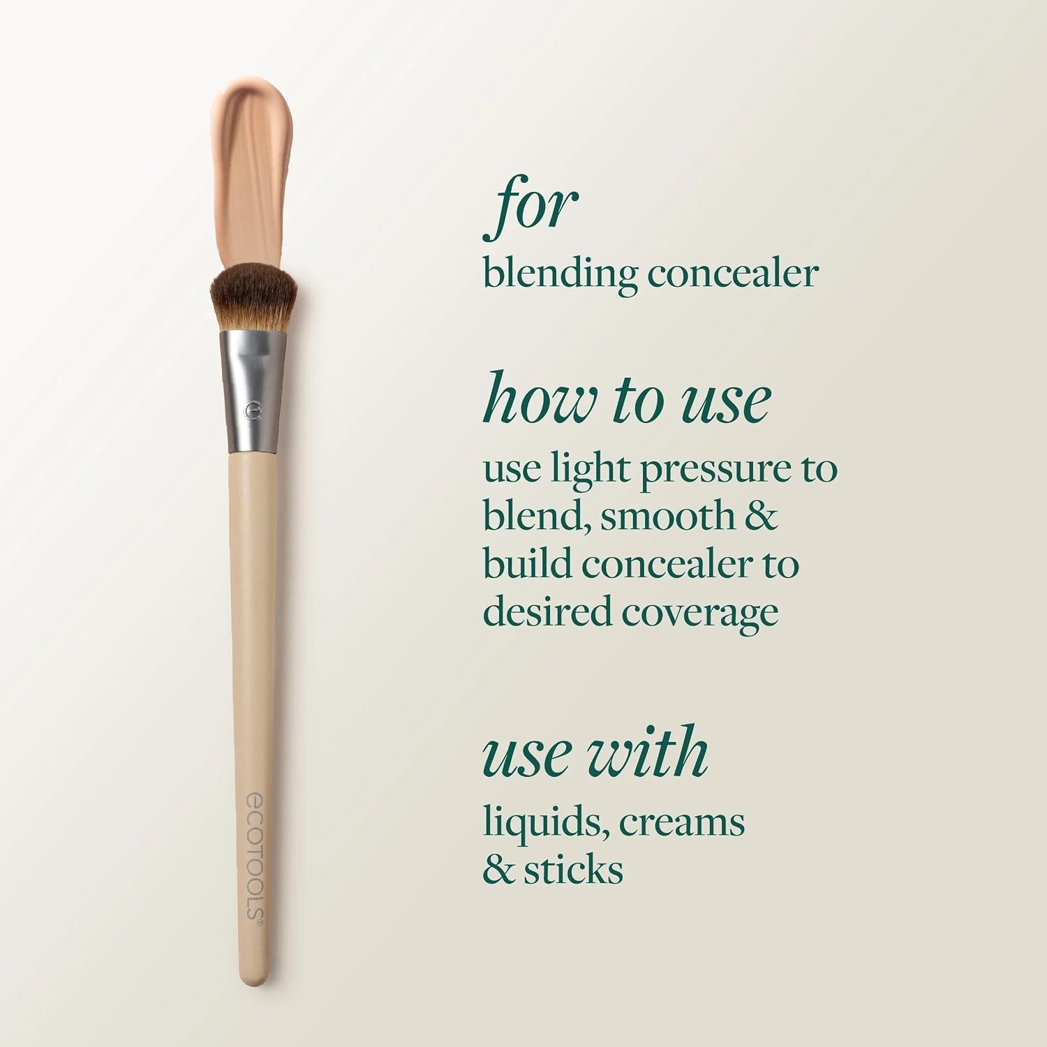 image:imageEcoTools 5 Piece Everyday Edit Makeup Brush Set Eco Friendly Makeup Brushes with Powder Puff TravelFriendly Vegan amp CrueltyFree